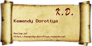 Kemendy Dorottya névjegykártya